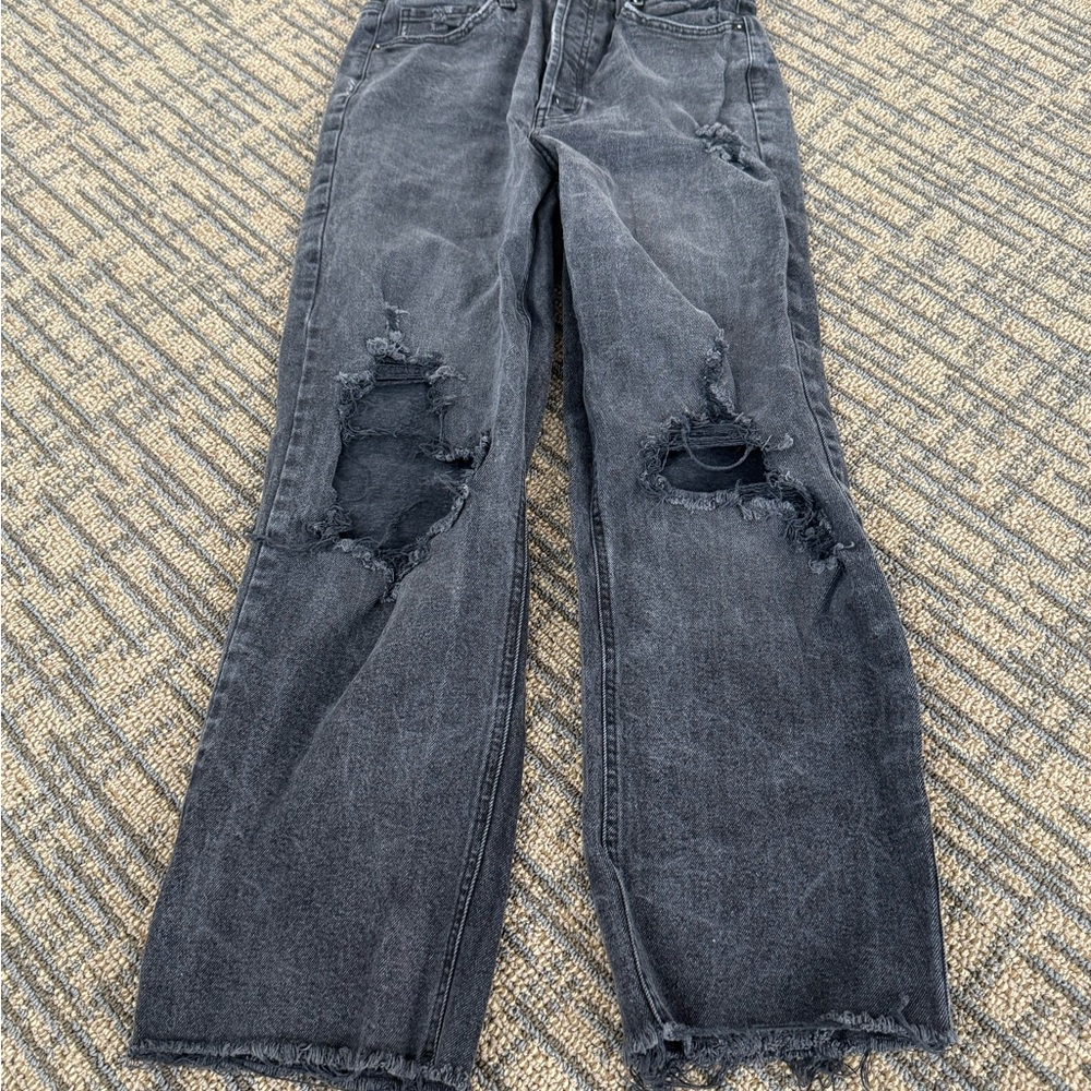 Wild Fable Black Straight Leg Jeans Distressed Style